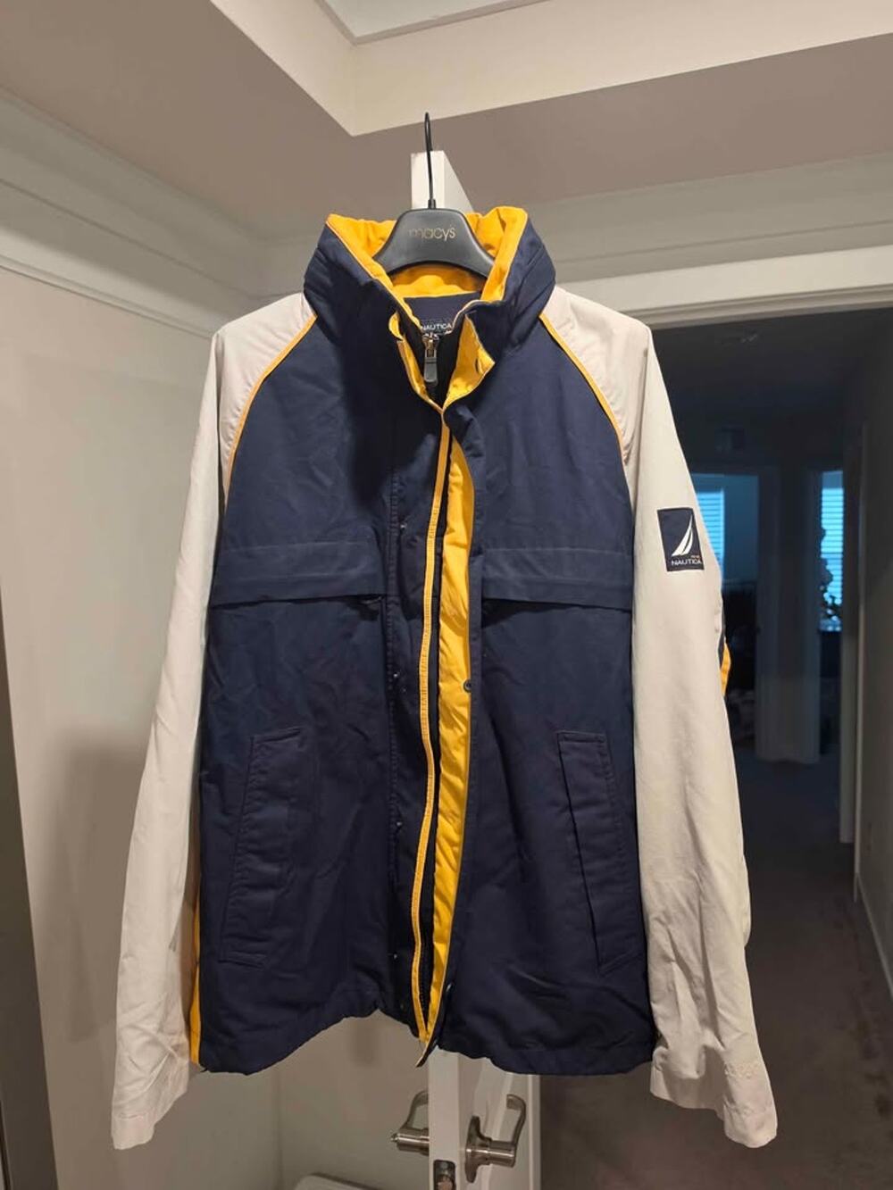 Vintage Nautica Sailing Jacket XL – Navy Yellow White – 90s Style